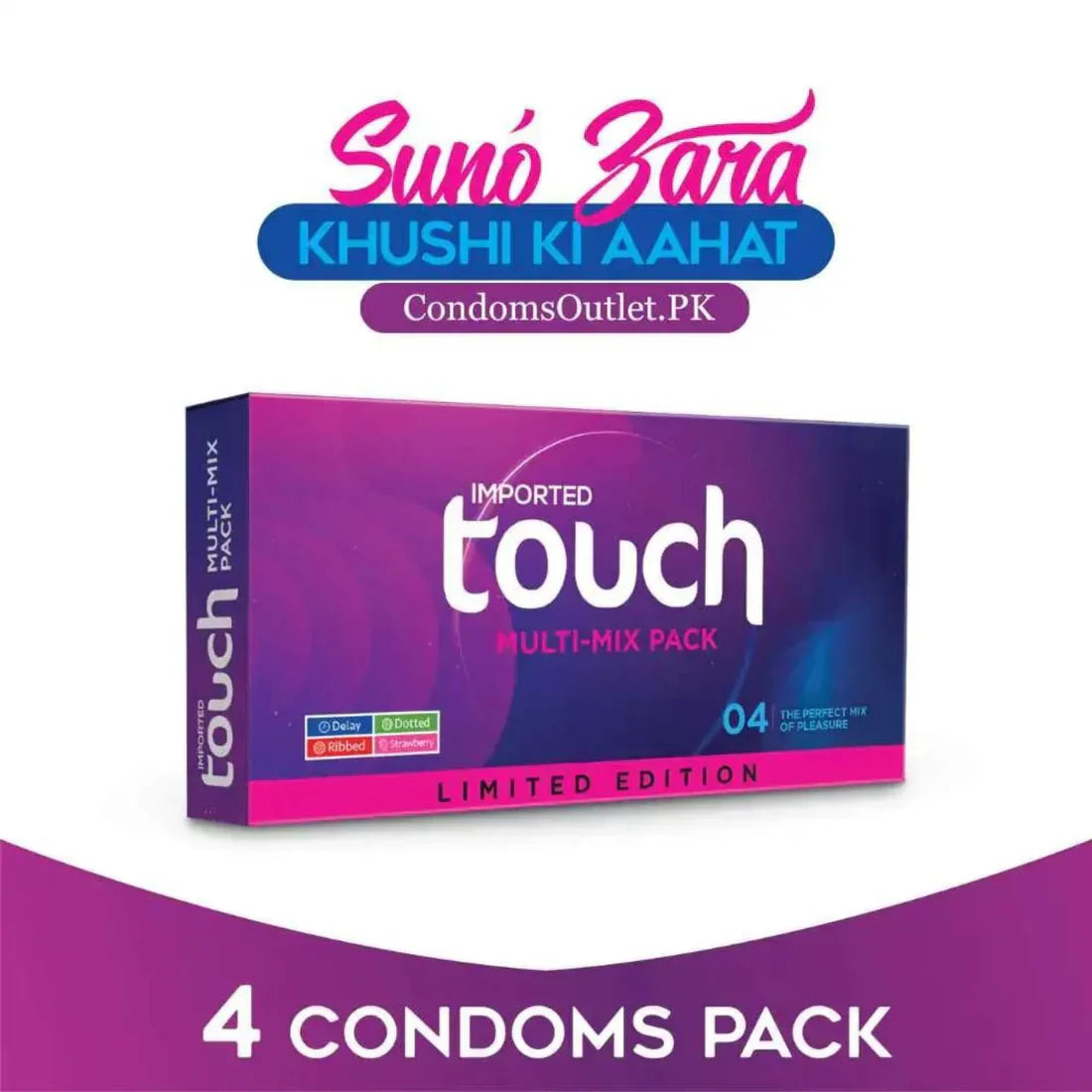 Touch Multi Mix Condoms Pack – Variety for Every Mood - CondomsOutlet.Pk
