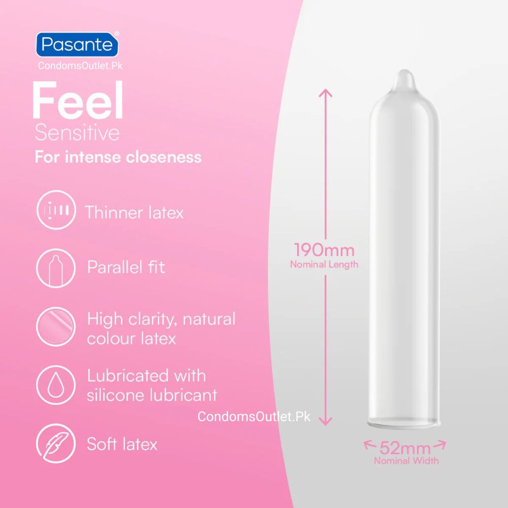 Buy Pasante Feel Ultra-Thin Condoms (12 Pack) | Intense Closeness | CondomsOutlet.Pk