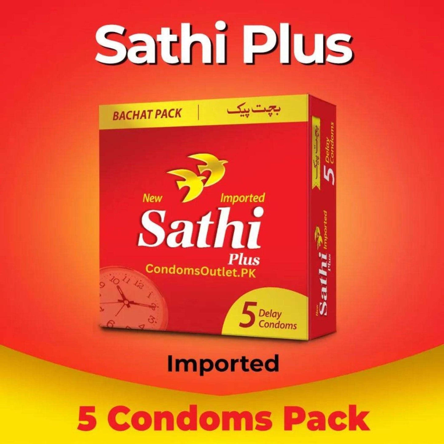 Sathi Plus Delay Condoms 5's