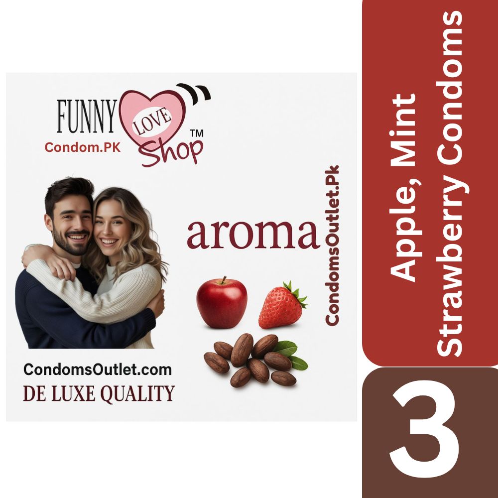 Aroma Flavored Dotted Condoms - Apple, Mint, Strawberry