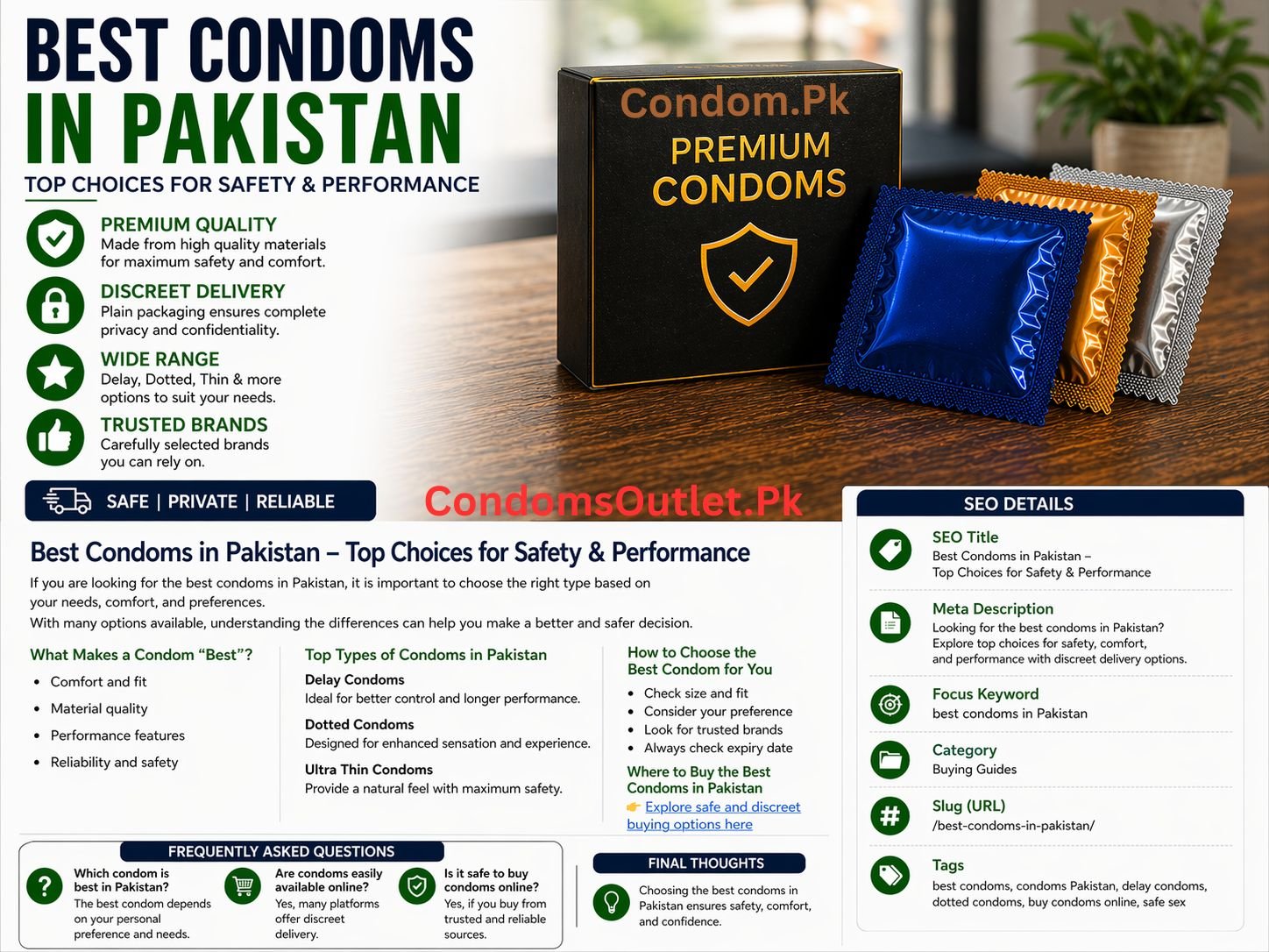 best condoms in Pakistan top choices safety performance discreet delivery